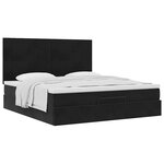 VidaXL Cadre de lit ottoman avec matelas noir 180x200cm velours