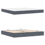 vidaXL Cadre de lit avec matelas avec matelas 2 Pièces Gris Foncé Velours