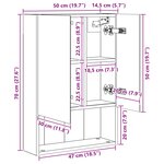 vidaXL Armoire Miroir de Salle de Bain Chêne artisan 50 x 14 5 x 70 cm
