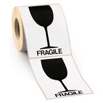 Étiquettes d'expédition fragile manipuler avec précaution (lot de 500)