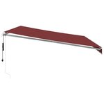 vidaXL Auvent rétractable automatique avec LED bordeaux 500x300 cm