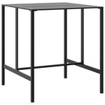 vidaXL Table de bar noir 100x100x110 cm acier enduit de poudre
