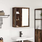 vidaXL Armoire murale de salle de bain miroir chêne fumé 50x21x60 cm