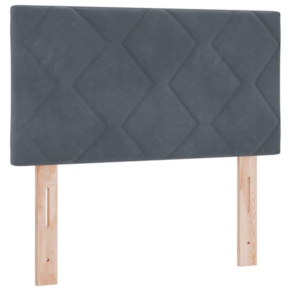 Lit à sommier vidaXL avec matelas gris foncé 80x200 cm en velours
