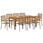 vidaXL Ensemble de salle à manger pour jardin 9 Pièces Gris