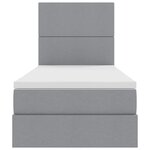 vidaXL Lit avec rangement et matelas Gris clair 100 x 200 cm Polyester