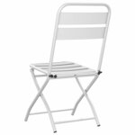 vidaXL Chaise de jardin pliante 2 Pièces Blanc 55 x 56 5 x 91cm Acier