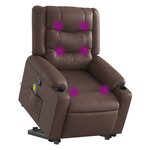 vidaXL Fauteuil inclinable de massage Marron Similicuir