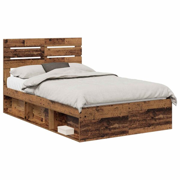 vidaXL Cadre de lit Bois ancien 120 x 200 cm Pin massif