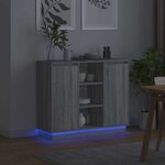 vidaXL Buffet LED Gris Sonoma 90 x 32 x 75 cm Bois d'ingénierie