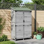 vidaXL Abri de jardin Gris 106 5 x 56 x 176 cm Bois de Sapin Massif
