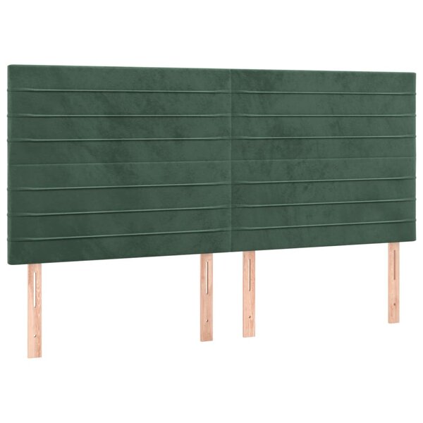 vidaXL Têtes de lit 4 Pièces Vert foncé 90x5x78/88 cm Velours