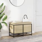 vidaXL Boîte de rangement avec couvercle chêne sonoma bois ingénierie