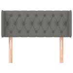 vidaXL Tête de lit avec oreilles Gris foncé 93x16x78/88 cm Tissu