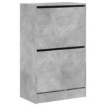 vidaXL Armoire à chaussures gris béton 60x34x96 5 cm bois d'ingénierie