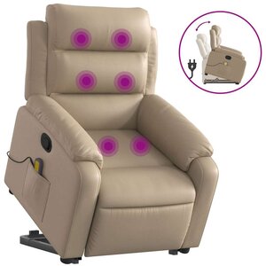 vidaXL Fauteuil inclinable de massage Cappuccino Similicuir
