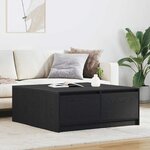 vidaXL Table basse avec tiroirs chêne noir 100x100x40 cm