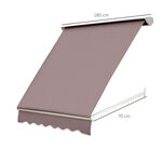 Store banne manuel inclinaison réglable aluminium polyester imperméabilisé 70L x 180l cm taupe clair