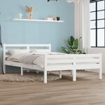 vidaXL Cadre de lit Blanc Bois massif 140x200 cm
