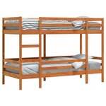 vidaXL Lit superposé cire marron 80x200 cm bois de pin massif