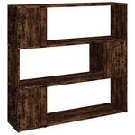 vidaXL Bibliothèque/Séparateur de pièce Chêne fumé 100x24x94 cm
