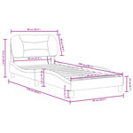 vidaXL Cadre de lit avec LED sans matelas noir 80x200 cm tissu