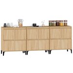 vidaXL Buffets 3 Pièces chêne sonoma 60x35x70 cm bois d'ingénierie