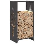 vidaXL Portant de bois chauffage noir 40x30x80 cm