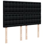 vidaXL Sommier à lattes de lit avec matelas Noir 140x190 cm Tissu