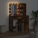 vidaXL Ensemble de Coiffeuse 2 Pièces Chêne fumé 50 x 41 x 135 cm