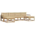 vidaXL Ensemble de canapés d'extérieur 6 pc Blanc et Beige