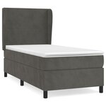 vidaXL Sommier à lattes de lit et matelas Gris foncé 90x190 cm Velours