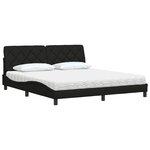 vidaXL Lit avec matelas noir 180x200 cm tissu