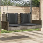 vidaXL Balancelle avec coussins gris 119x56x48 cm résine tressée