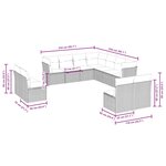 vidaXL Salon de jardin 11 Pièces avec coussins gris clair résine tressée