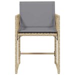 vidaXL Chaises de jardin avec coussins lot de 4 mélange beige