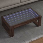 vidaXL Table basse avec LED infini chêne marron 90x53x30 cm