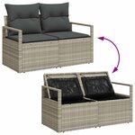 vidaXL Ensemble de canapé de jardin avec coussin 10 Pièces Gris clair