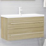 vidaXL Ensemble de meubles de bain 2 Pièces Chêne sonoma Aggloméré