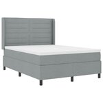 vidaXL Lit à ressorts avec matelas Gris clair 140 x 200 cm tissu
