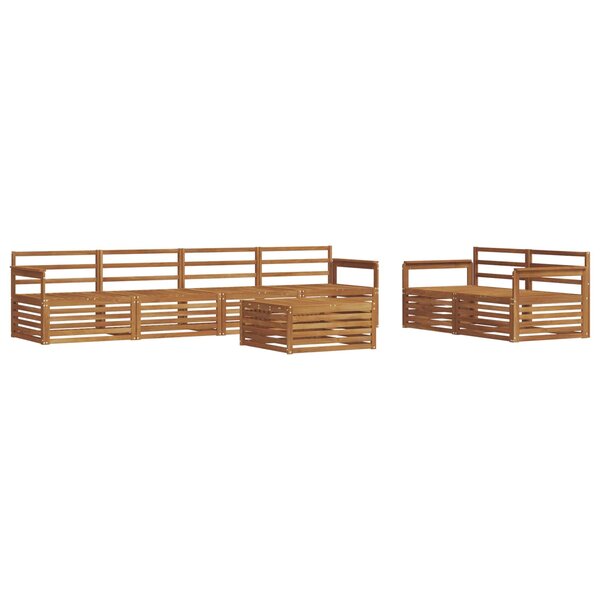 vidaXL Ensemble de canapés d'extérieur 7 Pièces Naturel