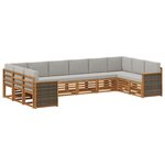 vidaXL Ensemble de canapé d'angle 7 Pièces Naturel et gris clair