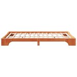 vidaXL Lit en bois massif marron ciré 120x190 cm