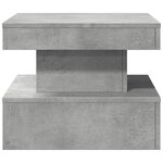 vidaXL Table basse avec lumières LED gris béton 50x50x40 cm