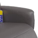 vidaXL Fauteuil inclinable de massage repose-pieds gris similicuir