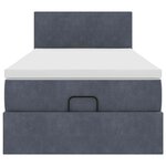 vidaXL Cadre de lit ottoman avec matelas gris foncé 90x190 cm velours