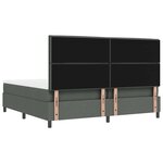 vidaXL Lit à ressorts avec matelas Gris foncé 200 x 200 cm tissu