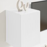 vidaXL Meuble TV mural Montage mural Blanc Brillant 30 x 31 x 40 cm