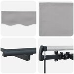 vidaXL Auvent Rétractable Gris clair 350 x 200 cm tissu