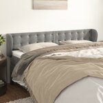vidaXL Tête de lit avec oreilles Gris clair 163x23x78/88 cm Velours
